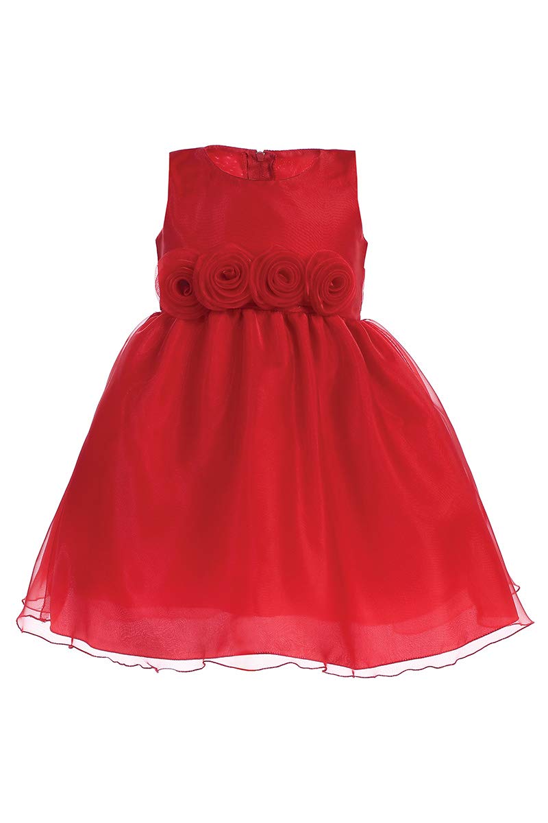 Pink Princess Christmas Dresses for Girls - Gold, Silver, Purple, Red Baby Toddler Outfits - Made in USA (Red, 2T)