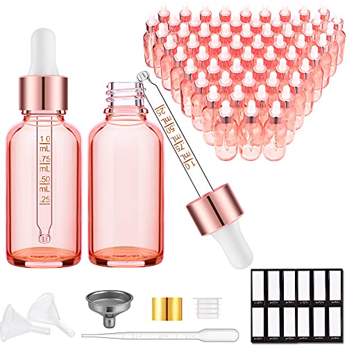 PrettyCare 2oz Glass Eye Dropper Bottles (63 pack) with caps