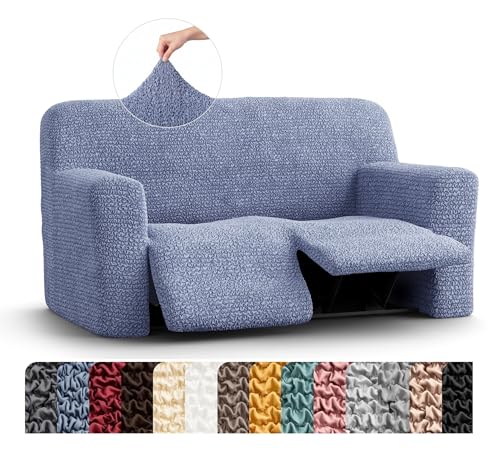 PAULATO BY GA.I.CO. PAULATO BY GA.I.CO. Recliner Cover – Soft Form-Fit Slipcover – Stretch 1-Piece Reclining Furniture Protector – Machine Washable Hypoallergenic Fabric – Blue (Reclining Loveseat 55"-83" Wide) sold by Mamma Mia Covers - Amazon