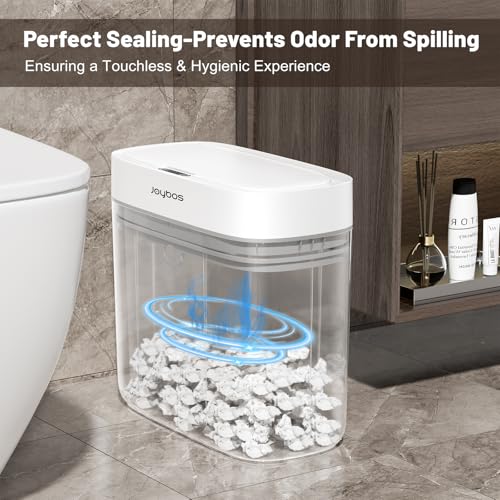 Image of MOPALL 3.5 Gallon Motion Sensor Bathroom Trash Can with Lid | IPX5 Waterproof, Touchless Automatic Lid, Odor Control, Slim Design for Narrow Spaces