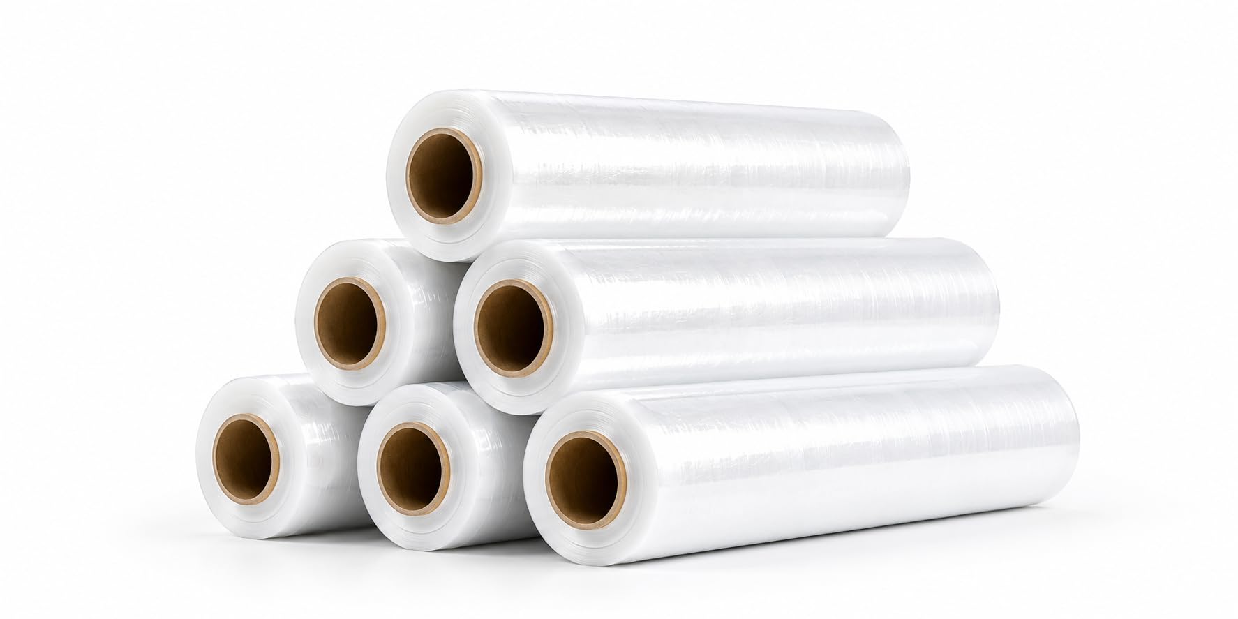 Film Estirable Transparente Manual – Pack 6 Rollos 50cm x 300mts x 23 Micras | 1800mts Totales | Embalaje Industrial, Mudanzas, Estudios de Tatuaje y Paletizado Profesional