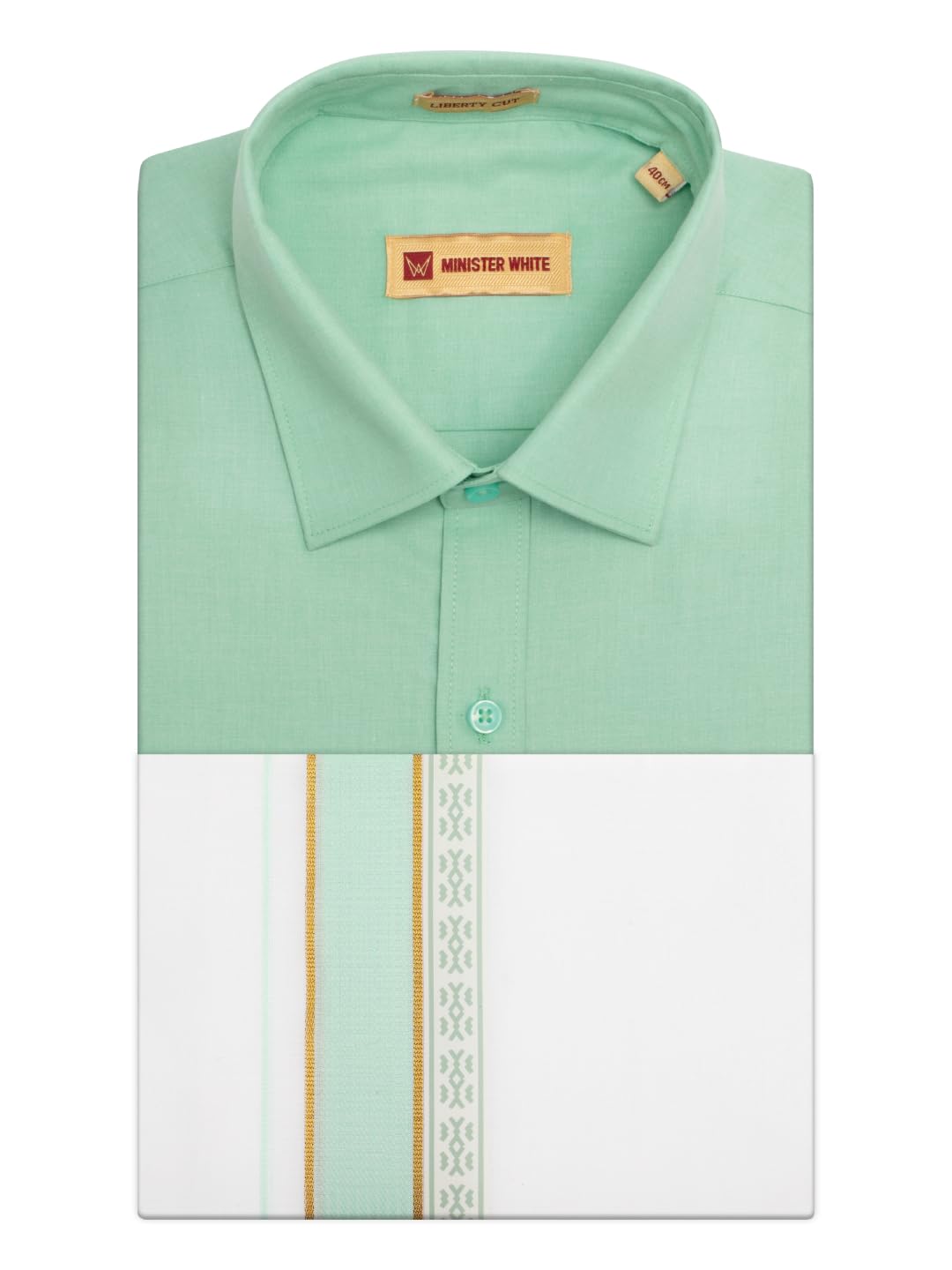 Men's Cotton Full Sleeve Shirt with Matching Fancy Printed Border Dhoti Combo Ethnic for Wedding Pooja Festival Casper Trends-image-17