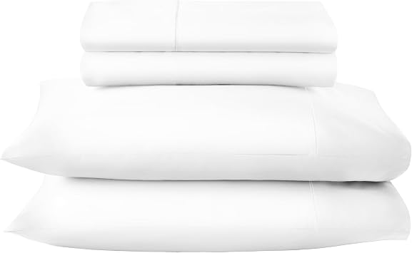 100% Organic Cotton Sheets Queen Size - GOTS Certified Organic Bed Sheets with Deep Pocket 500 Thread Count and Cozy Sateen Weave Gets Softer with Each Wash - Luxury 4 Piece Set White, Queen