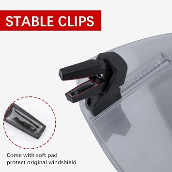 Motorcycle Windshield Extension Small Windshield Extender Adjustable Clip on Windscreen Spoiler Deflector Universal Fit (Smoke)