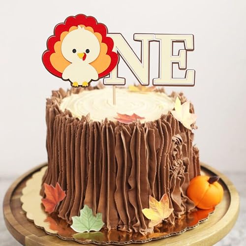 One Little Turkey Cake Topper - Thanksgiving 1st Birthday Party Decoration by RSOLIET - Used condition - Image 5