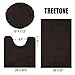 TREETONE Chenille Bath Mat 3 Piece Bathroom Rugs Set, 20x20 Inchs U-Shape Contoured Toilet Mat & 20x32 Inchs Rug & Lid Cover Water Absorbent Plush Rugs for Tub Shower & Bath Room -Chocolate Brown