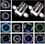 Bike Wheel Lights (2 Tire Pack) - Waterproof LED Bicycle Spoke Lights Safety Tire Lights - Great Gift for Kids Adults - 30 Different Patterns Change - Bike Accessories - Easy to Install