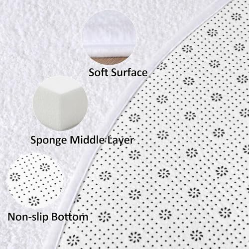 Tapis rond moelleux motif floral nordique 3D pour réchauffer votre chambre - 6
