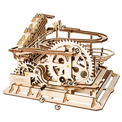 Yamix 3D Wooden Puzzle Waterwheel Coaster DIY Assembly Craft Kits Brain Teaser Puzzle