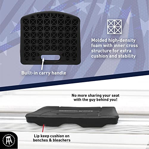 Barstool Sports Deluxe Molded Foam Stadium Seat Chair Water Resistant Sport Bleacher Cushion and Comfy Butt Pillow Long Sitting Back and Tailbone Pain Relief, Black - Thumbnail 5