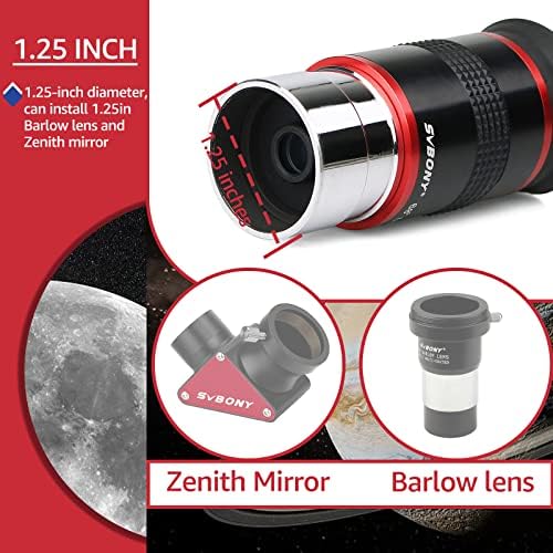 Svbony Telescope Eyepiece 6mm, 1.25" Planetary Eyepiece with 68° Wide Angle FMC Lens for Planet Observation Photography