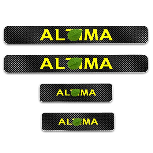 Kaiweiqin 4Pcs Car Door Sill Scuff Plate Cover For Nissan Altima Welcome Pedal Protection Car Carbon Fiber Sticker Threshold Door Entry Guard Decorative Yellow #TOP1