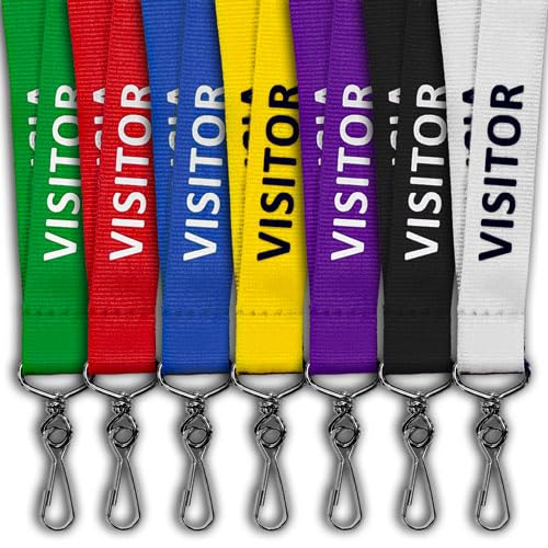 School Badges UK Visitor Lanyard with safety breakaway multiple colours 10 pack (Green) - Image 2