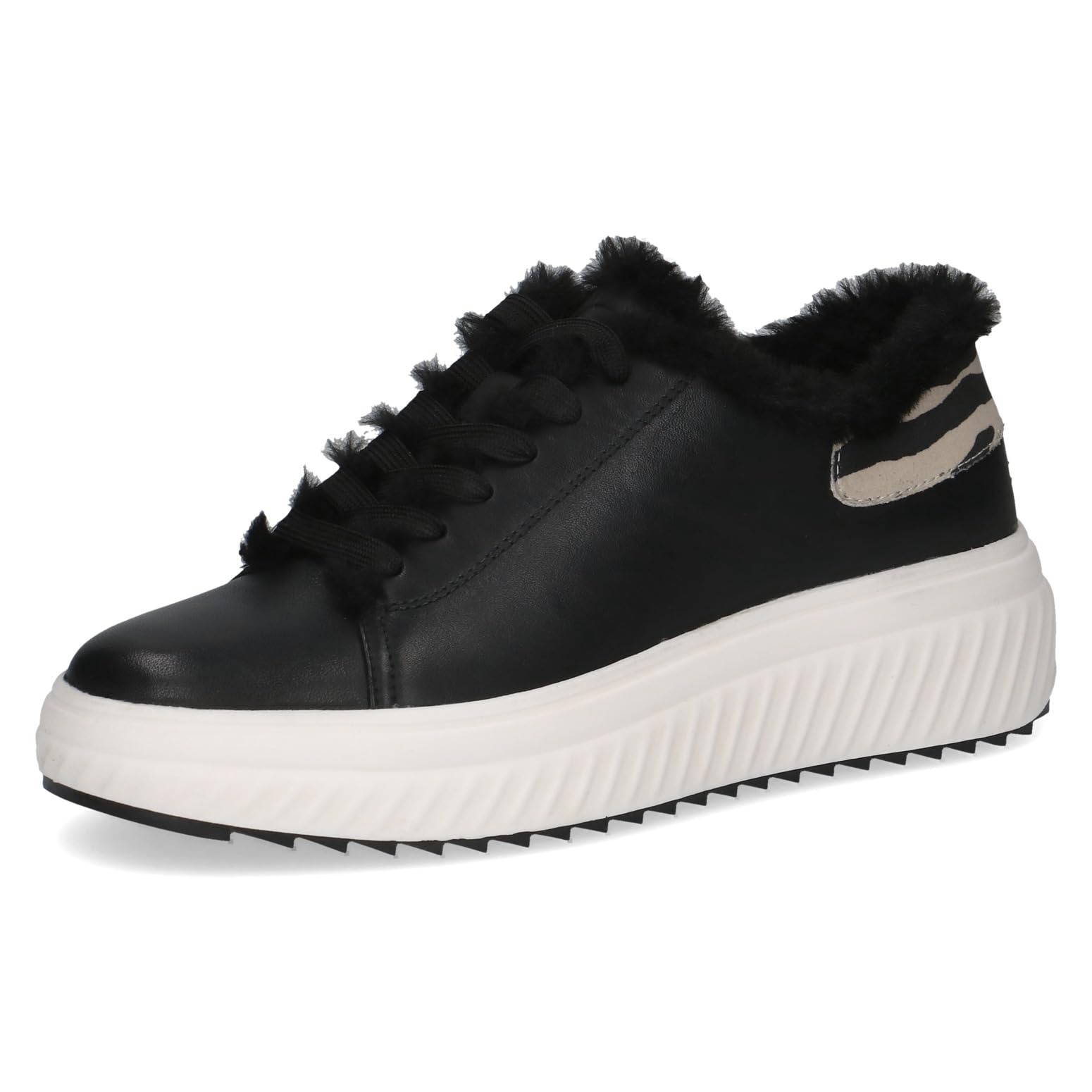 CAPRICE Women's Low-top lace-up Sneakers with Removable Footbed, Black (Black Comb), 6.5 UK