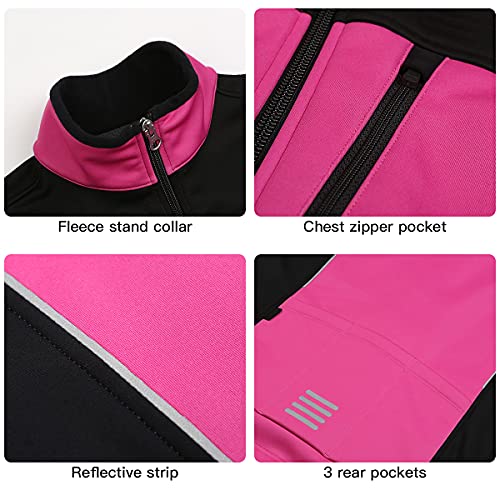 M MYSENLAN Jaqueta térmica feminina de lã à prova de vento, para corrida, ciclismo, esportes, ciclis