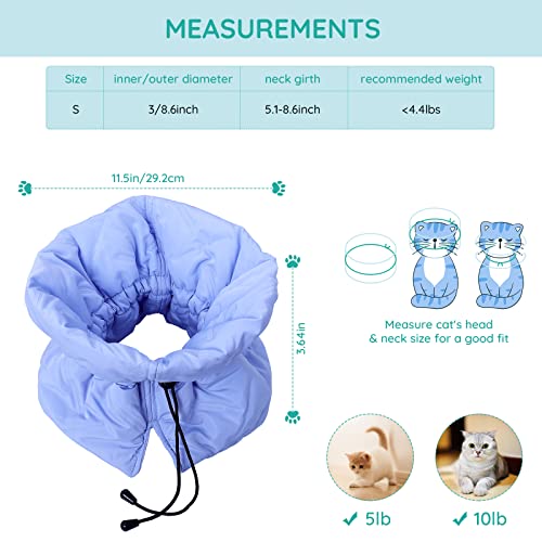 Cat Recovery Collar, Soft Adjustable Cat Cone Alternative, Lightweight Waterproof Fasteners Collars For Cats Kittens Puppies, After Surgery Stop Licking And Daily Use (Neck Girt 6.3"-9.1") #TOP5
