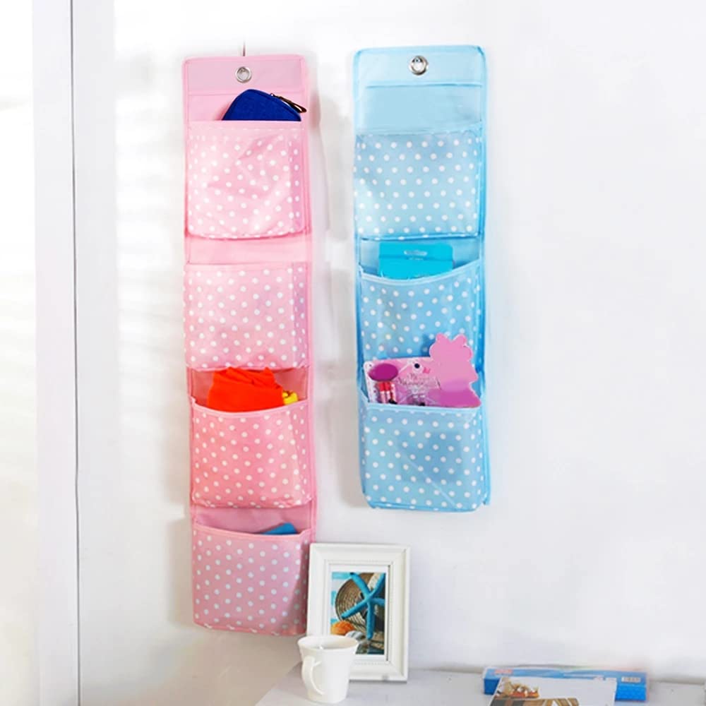 YXSH Organizador Colgante De 4 Capas, Calcetines De Rejilla Múltiple Ropa Interior De Juguete Llaves Clasificación Almacenamiento Bolsa Puerta Armario para Colgar En La Pared Multiuso