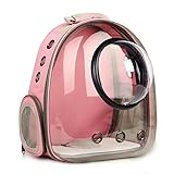 Mochila Transportadora Para Gatos Com Janela Panorâmica E Ventilação - Passeio, Viagem, Veterinário e Dia a Dia(Rosa【12 Orifícios】)