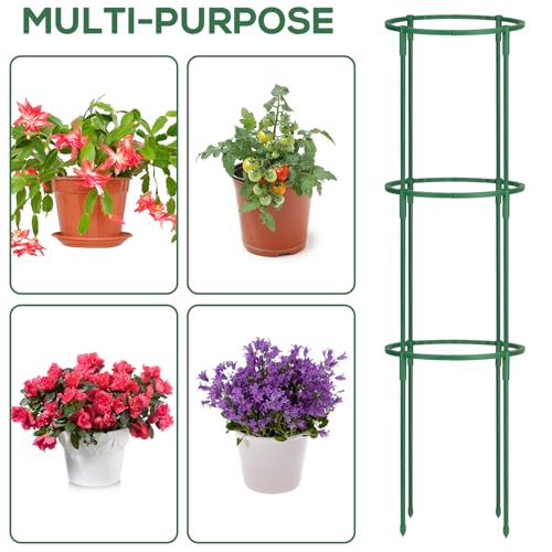 24 Pcs Plant Support Stakes, Half Round Plant Support for Indoor Plants, Stackable Garden Flower Support, Plant Stakes for Tomato, Monstera, Peony, Hydrangea Climbing Plants (6.2 "Wide X 11.6" High) by VACONICO - Used condition - Image 6