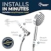 HammerHead Showers® Solid Metal Handheld Shower Head with Hose and Brass Holder - CHROME - 2.5 GPM High Pressure Shower Heads with Adjustable Shower Wand Bracket - 6ft Flexible Extension