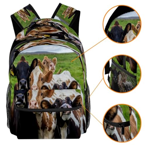 Sac à dos d'école vaches pour collégiens et sorties du week-end - 3