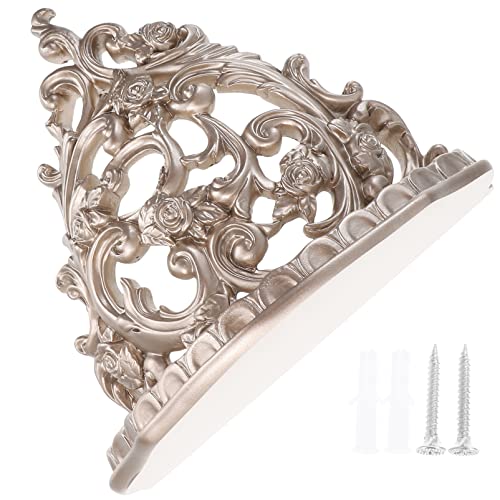 Doitool Flower Holder Floating Shelves, Wall Mounted European Style Carved Hollow Shelve, Wall Hanging Shelf For Living Room Bedroom Office Home Wall Decoration Bathroom Wall Shelves #TOP26