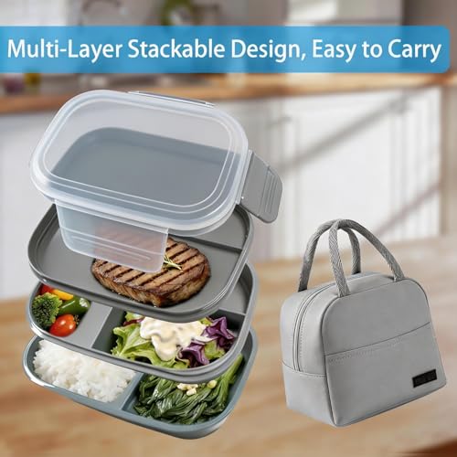 Grey Adult Bento Lunch Box | Leakproof Microwave Safe Food Container by XWENCLIANG - Used condition - Image 4