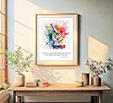 Inspirational Watercolor Microscope with Motivational Quote Illustration Art Print for Biology Classroom Display, Microbiology Lab Inspiration, Chemistry Office Home Study Science Dorm Wall Art, Young Scientist Microbiologist Teacher Chemist Doctor Nurse Graduation Gifts - 8x10 Unframed Print
