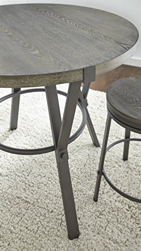 Steve Silver Carell Furniture Modern/Contemporary Round Counter Height Dining Table in Gray - Thumbnail 3