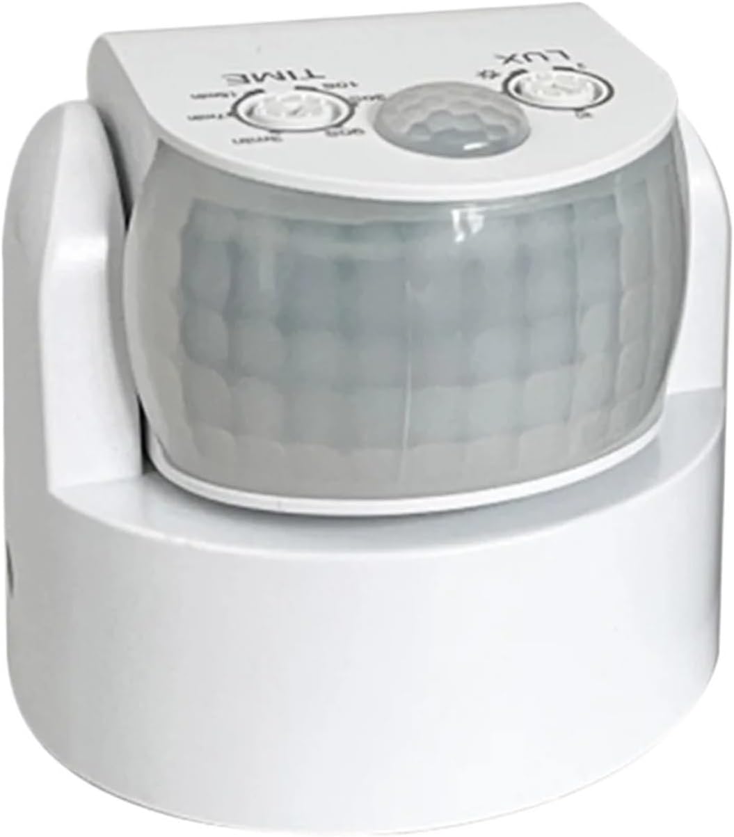 AC 220V-240V Automatic Infrared Motion Sensor Detector Double Probe Induction Movement Light Switch Outdoor IP65 180 Degree(White)