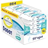 Dodot Toallitas Pure Aqua Para Bebé, 432 Toallitas (9 Packs de 48 Unidades) , Ayuda A Restaurar El PH Natural De La Piel, 99% Agua, Sin plástico (Paquete de 2)