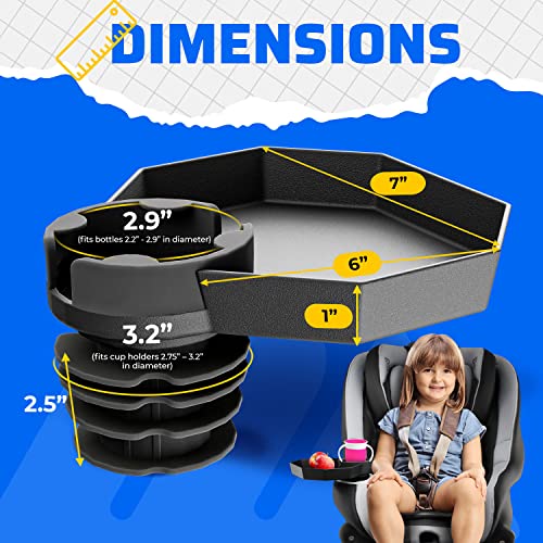Kids Travel Tray – Car Seat And Car Cup Holder Tray - Tray For Snacks, Entertainment, Toys – Includes Cup Holder – Fits Most Car Seats #TOP6
