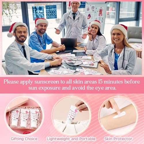 Image of 12 Pcs Mini Sunscreen Bulk for Summer Party Wedding SPF 30 Water Resistant Sunscreen Lotion Bulk 1oz Travel Size for Thank You Gifts Wedding Supplies (Nurse)