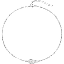 Stainless Steel Angel Wing Dainty Choker, Handmade Minimal Layering Adjustable Necklace 14-16 Inches