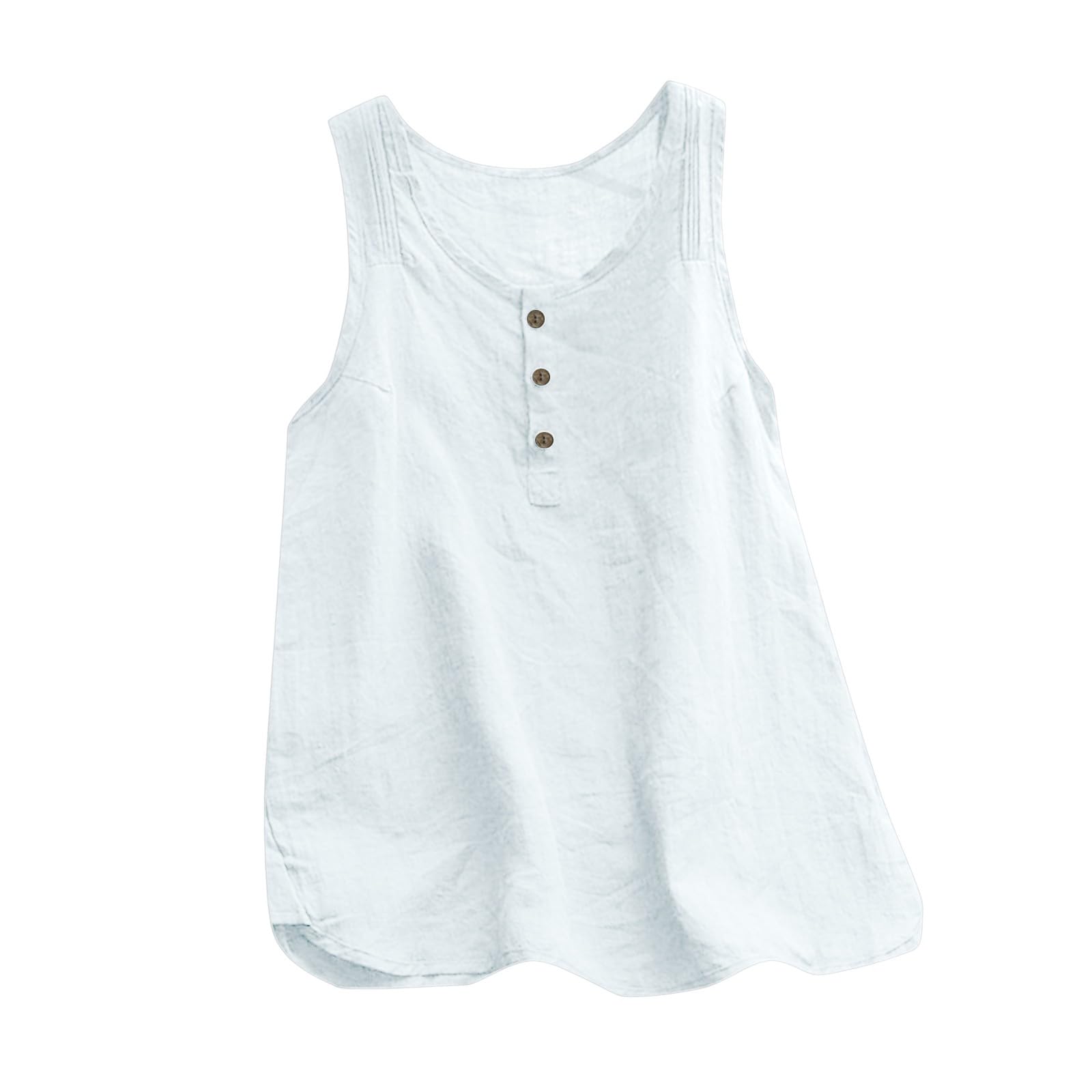 Top da donna in cotone e lino, camicette estive con scollo rotondo e maniche corte, ricamate, stile casual