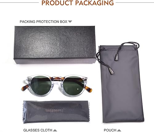 Miniatura 6 de ERD - Gafas de sol redondas vintage para hombres, marco circular polarizado para mujer, lentes grandes UV400