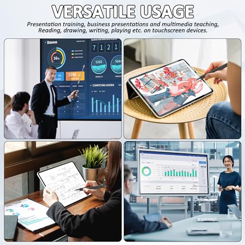 iMoebel Teleskop Touchscreen Stift bis 100 cm, Ausziehbarer Stylus Stift für kapazitive Touch Screen PC Monitor Handy Tablets Panel, Präsentationen Pointer für Lehrer Kinder Studenten, Schwarz