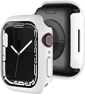 Dado Half Case Protector Compatible with Apple iWatch Series 7, Hard PC Anti Scratch Bumper case (White, 41 mm)