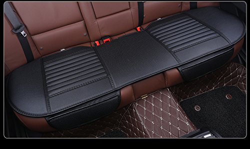 Edealyn Auto Interior Accessories Styling Pu Leather Charcoal Car Seat Cover Pad Seat Cushion Mat Protective Cover For Car/ Office Chair ,Universal Seatpad (Black- Back Row) #TOP18