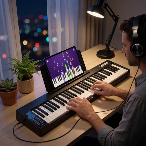 Image of Garvee 61 Folding Piano Keyboard, Portable Digital Piano with Bluetooth