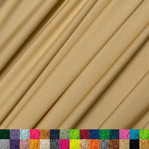 Ice Fabrics Nylon Spandex Fabric by The Yard - 60" Wide Spandex Swimwear Fabric - 4 Way Stretch for Active Wear, Yoga Pants, Swimsuits and Table Cloths - Champange - 15 Yards