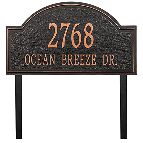 Personalized Address Plaque Lawn Mounted - House Numbers Sign Plaque Plate For Lawn Outside,Garden,Yard,Drive Way With Stake Large Options (Red Copper) #TOP6