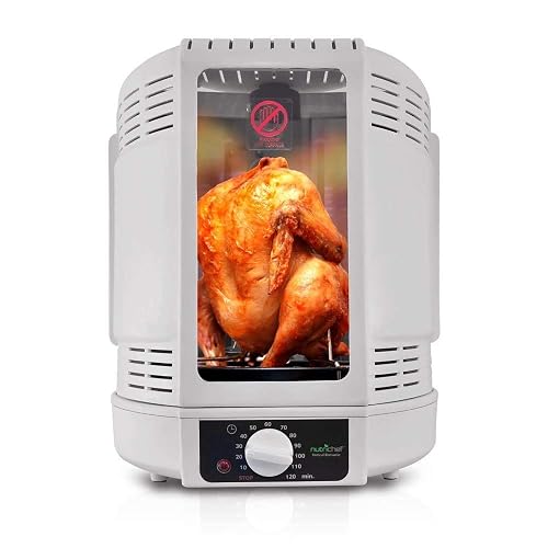 NutriChef Vertical Rotisserie Oven Roaster PKRT15 White