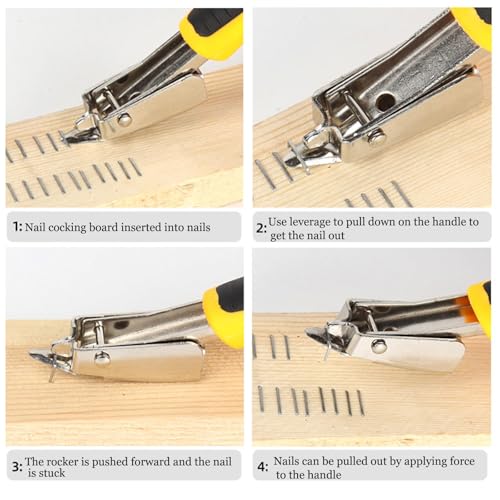 Yuannee Klammerentferner,2 PCS Heftklammerentferner Nagelzieher Entferner Heftklammerentferner mit Gummigriffböden Entklammerer Enthefter des Möbelboden-Teppich-Holzkisten-Fotorahmens