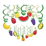 Anor Wishlife 30Ct Tutti Frutti Hanging Swirl Decorations,Tropical Fruit Party Supplies,Hawaiian Party,Beach Party,Luau Party,Summer Fun,Water Party for Girls,Boys,Kids,Sunny Day,Home,Classroom,Baby