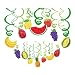 Kristin Paradise 30Ct Tutti Frutti Hanging Swirl Decorations, Tropical Fruit Party Supplies, Summer Birthday Theme, Luau Kids Decor for First 1st Boys Girls Baby Shower, Twotti Fruity Favors Set