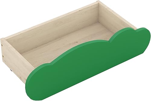Miniatura 5 de Merax Sofá cama individual con escritorio, cajones y estantes en forma de hoja verde, marco de cama de madera gris para niños