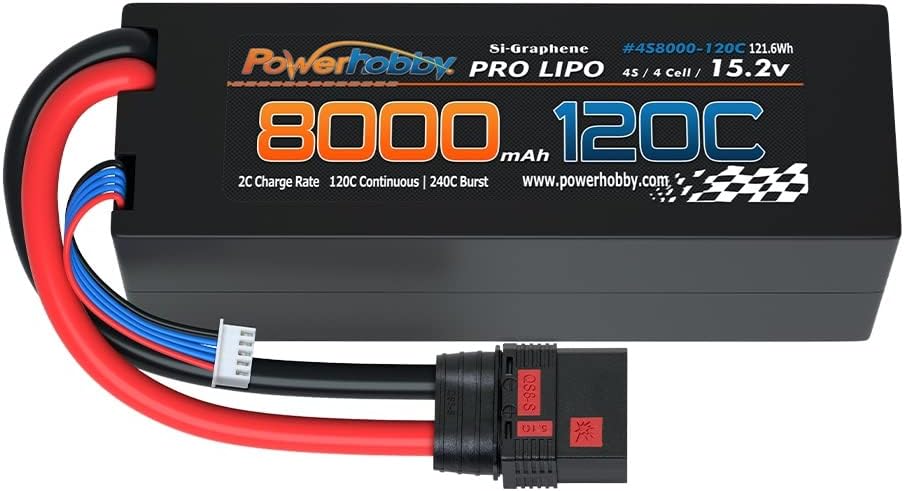 Powerhobby 4s 15.2V 8000MAH 120C HV + Graphene Lipo Battery QS8 Plug 8AWG