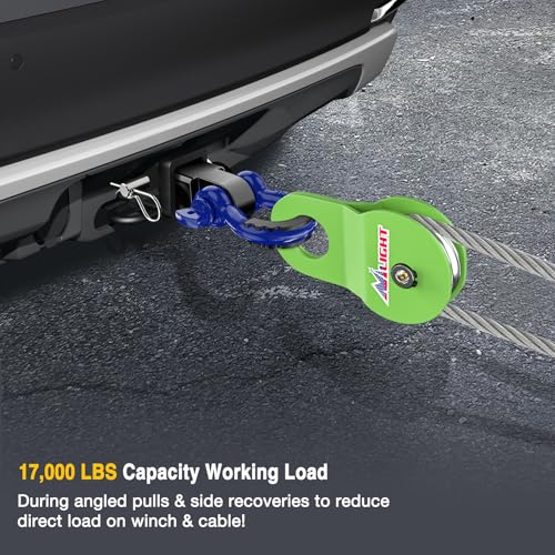 Image of Nilight 8 Ton Winch Snatch Block Towing Pulley Blocks 17,000 LBS Capacity (Green), Winch Hook Accessories, Heavy Duty Offroad Recovery Accessory for Truck, Tractor, ATV & UTV