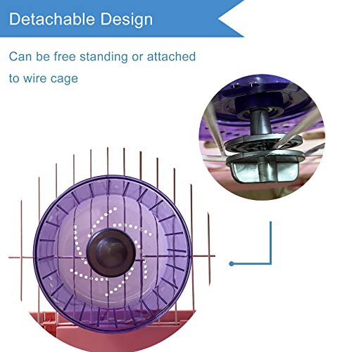 Image of Petest Hamster Exercise Wheel, Silent Spinner Hamster Running Wheels, Diameter 6.7 inch, Purple